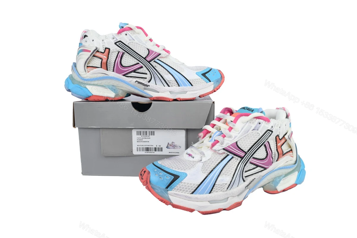 View 5 of Balenciaga Wmns Runner Sneaker 'Grey Multi-Color' 772767 W3RMU 9458