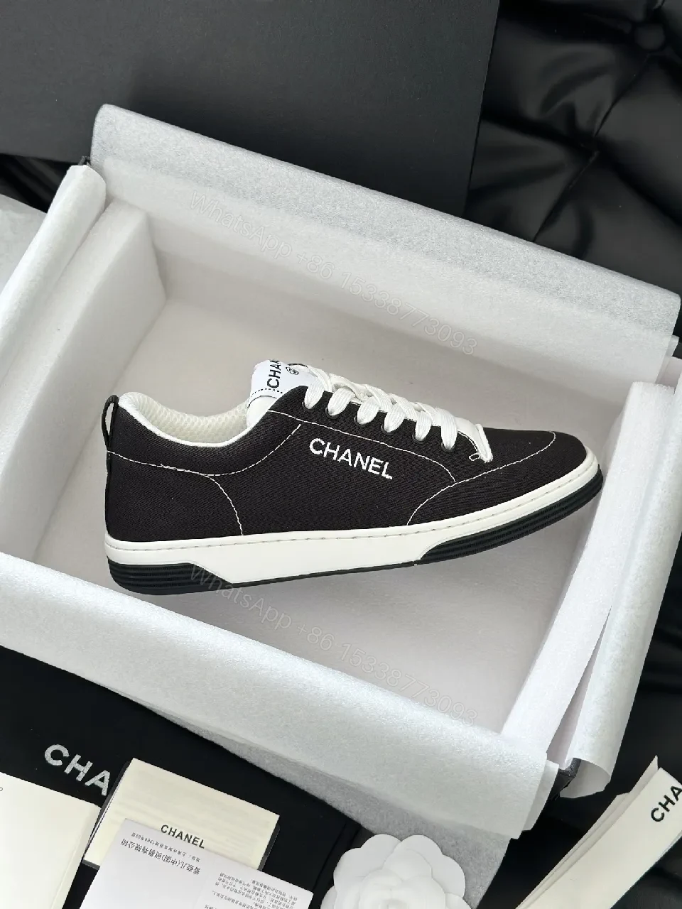 View 3 of Chanel-Style Black & White High-Tops: Quiet Luxury Comfort