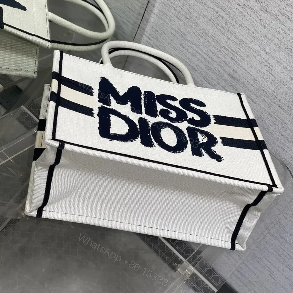 View 3 of 高仿Dior*BookTote系列M129M19D購物袋Miss白色中號免檢版