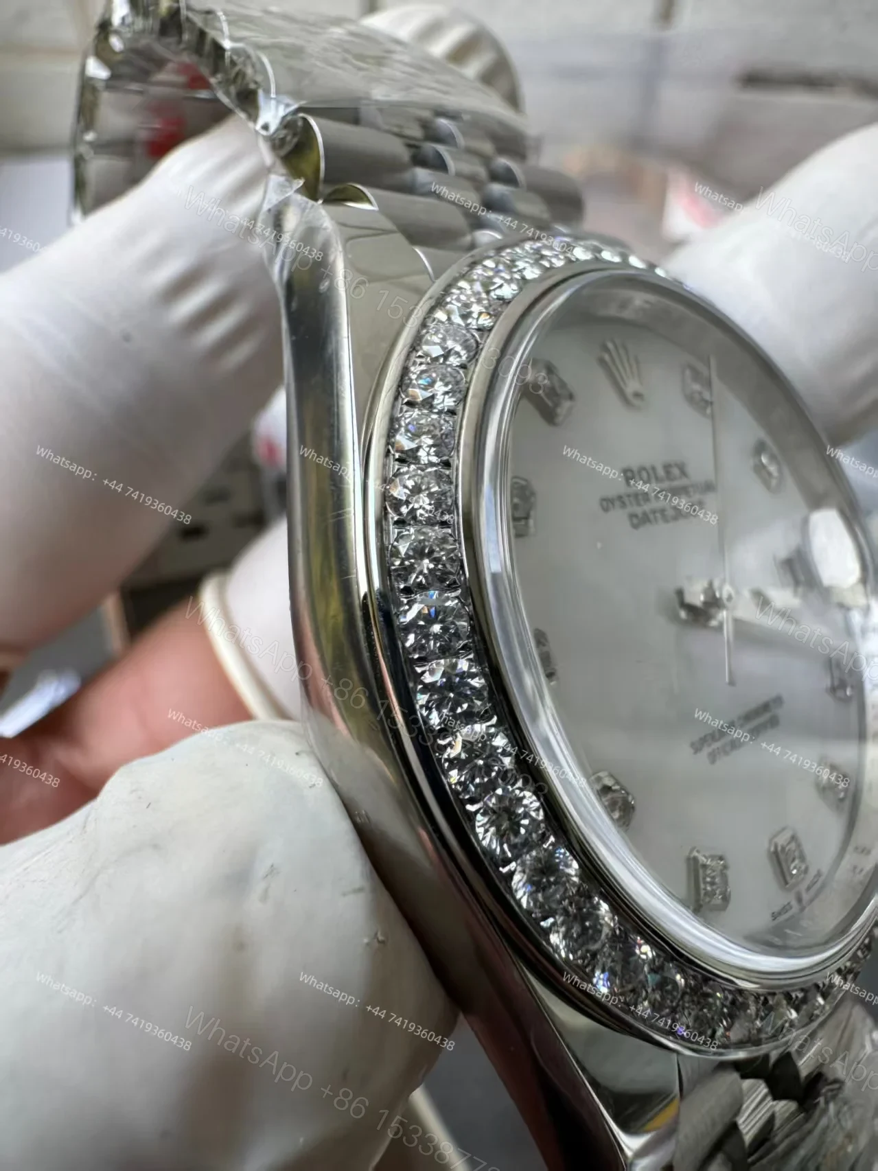 View 6 of Rolex Datejust M126334-0020 1:1 Replica Mother of Pearl Diamond Dial Jubilee 41MM 3235 Movement Super Clone Watch