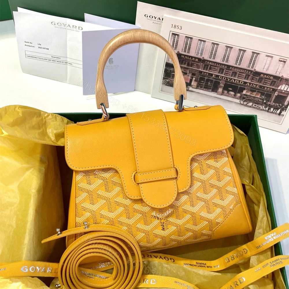 View 6 of 高仿Goyard*SAIGONW櫸木手柄單肩包黃色免檢版
