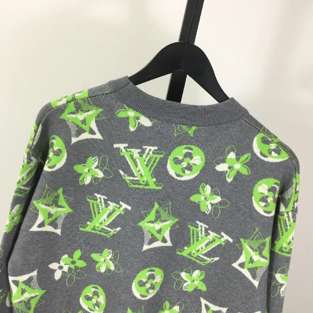 View 9 of Neon LV-Inspired Knit: Bold Graphics, Everyday Luxury Knitwear