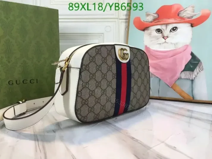 View 2 of Gucci Small Ophidia GG Leather Shoulder Bag YB65935 AAAA+