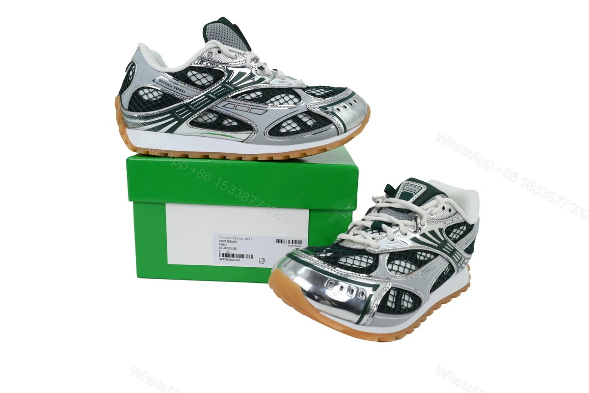 View 7 of Bottega Veneta Orbit Dark Green Silver