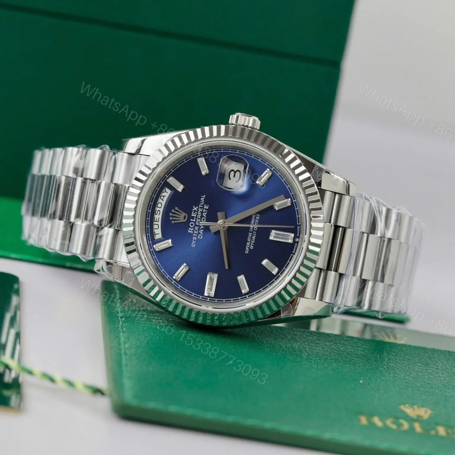 View 3 of Superclone Rolex Day-Date Blue Ombré Dial 228239-0076 40 mm