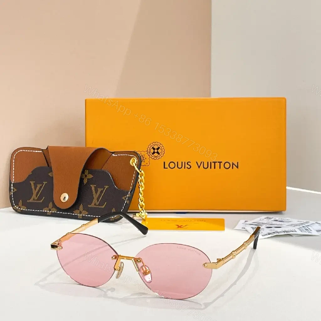 View 2 of Gradient Luxe Sunglasses Set: UV Lens, Monogram Case, Pouch