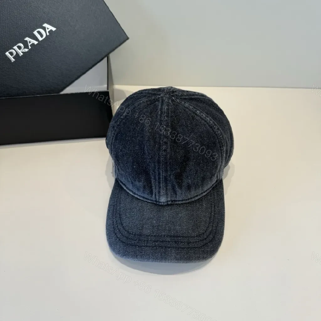 View 5 of Denim-Accent Cap with Subtle Prada-Inspired Emblem