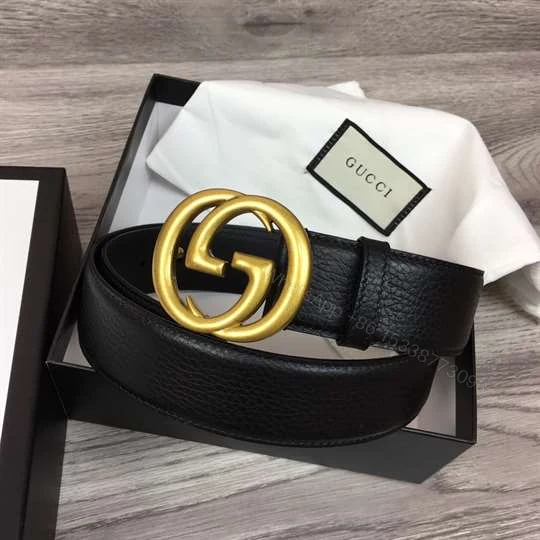 View 4 of GUCCI INTERLOCKING GG LEATHER BELT – B33