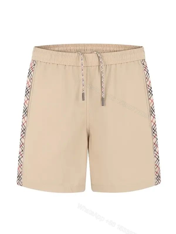 Beige Shorts Canvas Casual Drawstring Shorts — view 1
