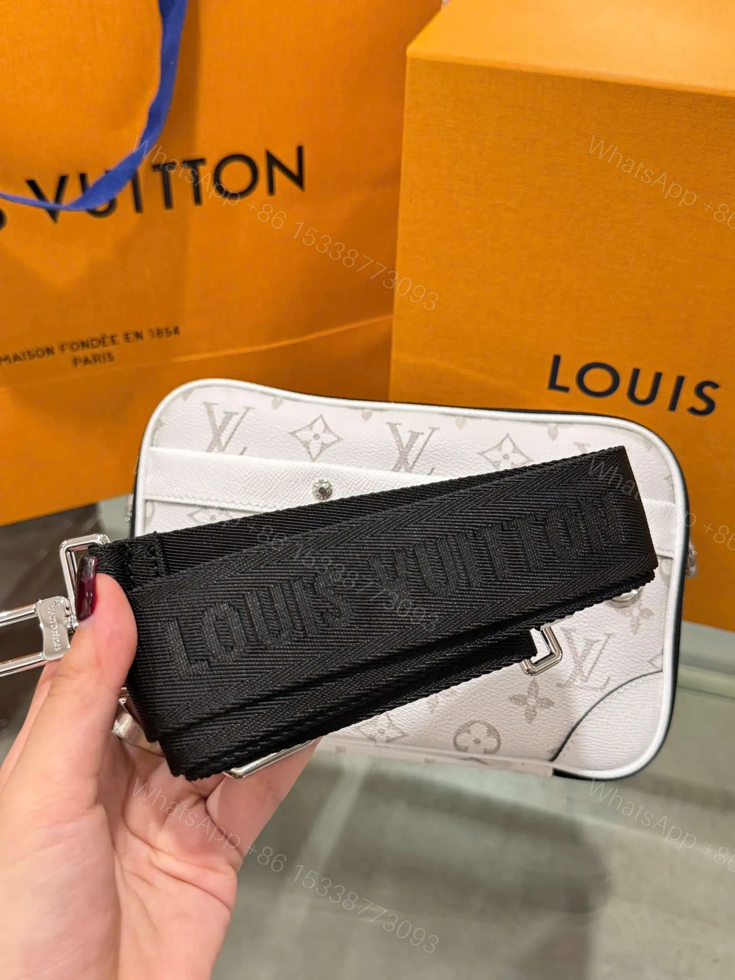 View 6 of Louis Vuitton LV Alpha Monogram White Handbag 24x16x8cm