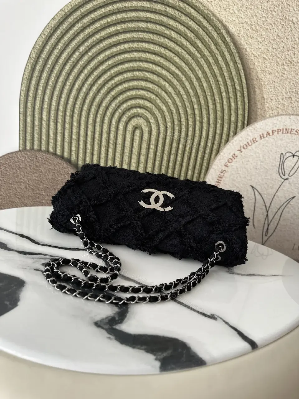 View 10 of Black Lace Wallet Clutch — Elegant Evening Compact, Double-C C hardware