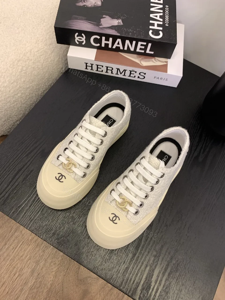 View 5 of Lux Knit High-Tops: Leather Trim, Luxe Emblem Sneaker