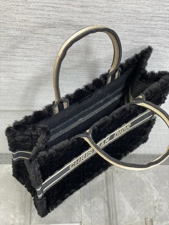 View 5 of Bold Textured Dior Tote â€” Diamond Quilted Luxury Tote