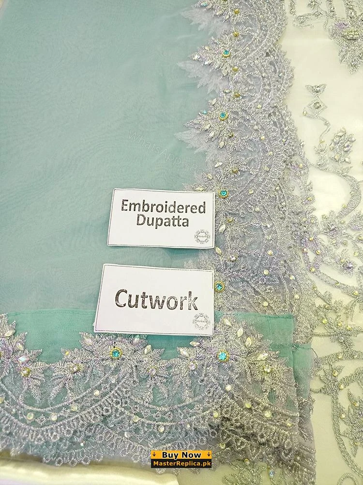 View 4 of Imrozia Off White Collection Organza Replica