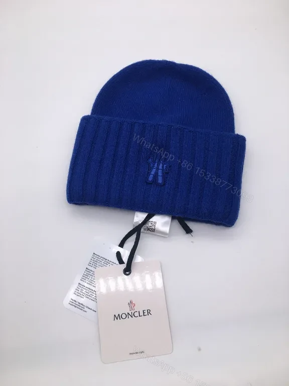 View 3 of Bold Red Knit Beanie â€” Moncler Style, Premium Warmth, Logo Embroidered