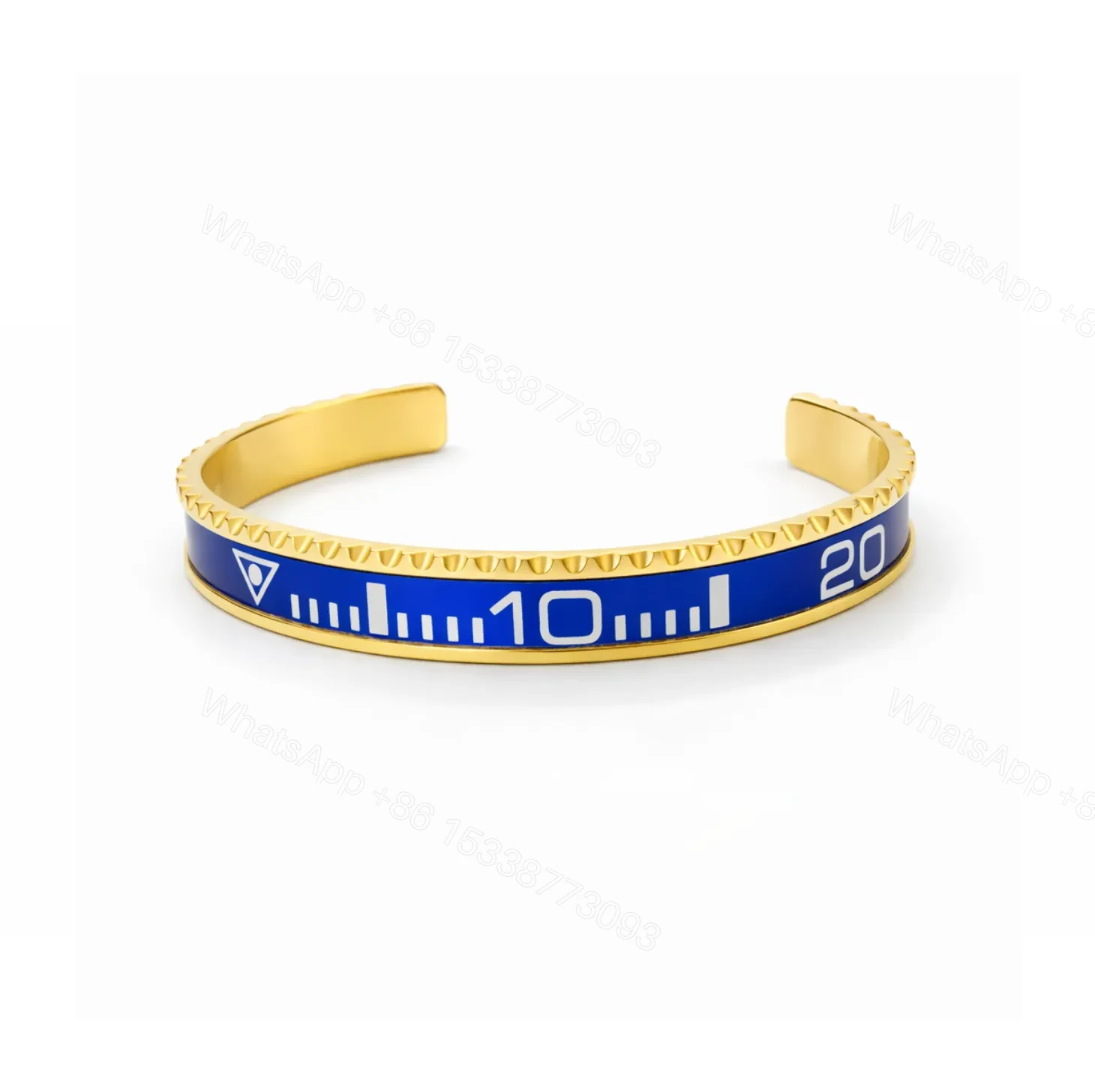 Bluesy Blue Submariner Gold Tone Bracelet — view 1