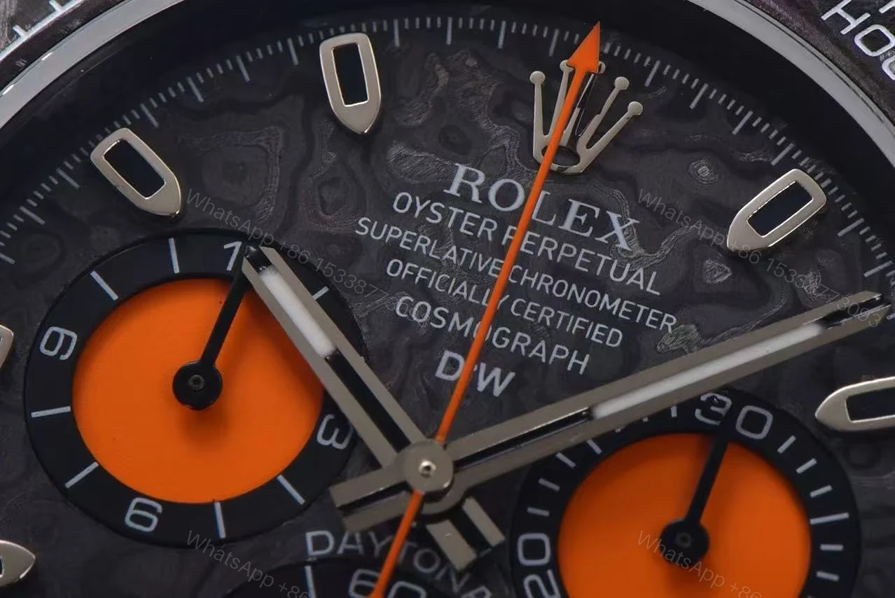 View 3 of Replica DiW Rolex Cosmograph Daytona All Carbon Orange Edition