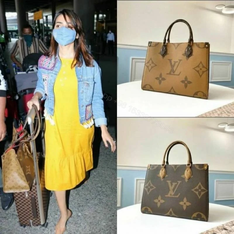 View 3 of First Copy Louis Vuitton Ladies Monogram Tote Bag Brown Premium Handbag