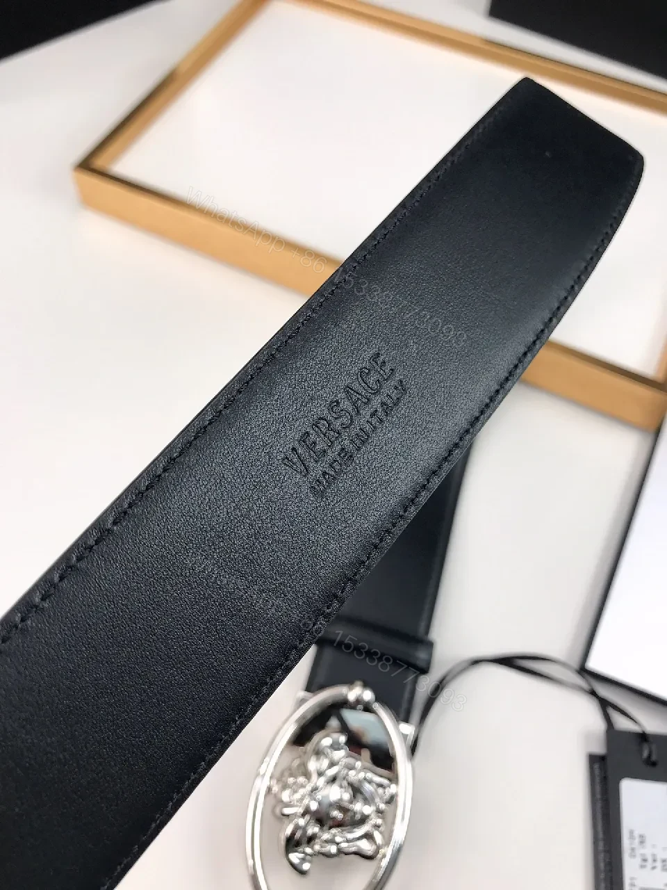 View 9 of Lion Head Buckle Leather Belt – Modern Luxury Belt