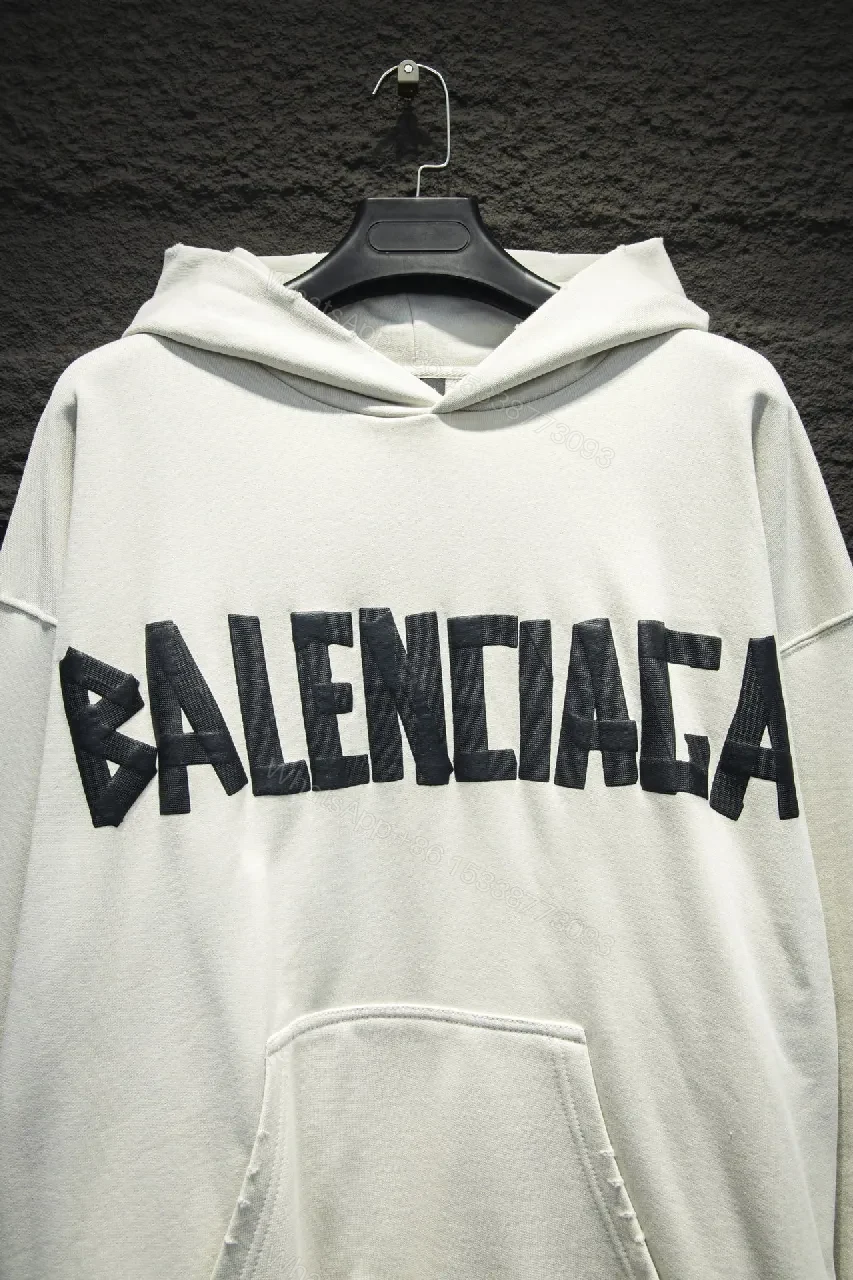 View 2 of Neutral Off-White Fleece Logo Hoodie with Comfort Fit