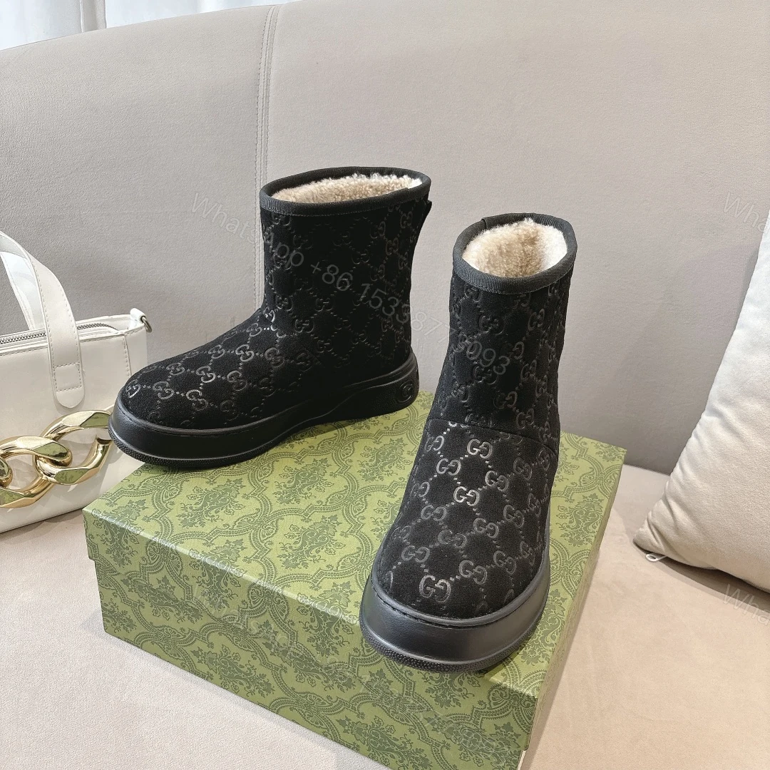 View 3 of GUCCI WOMEN’S BOOT GG SUDE CANVAS BLACK
