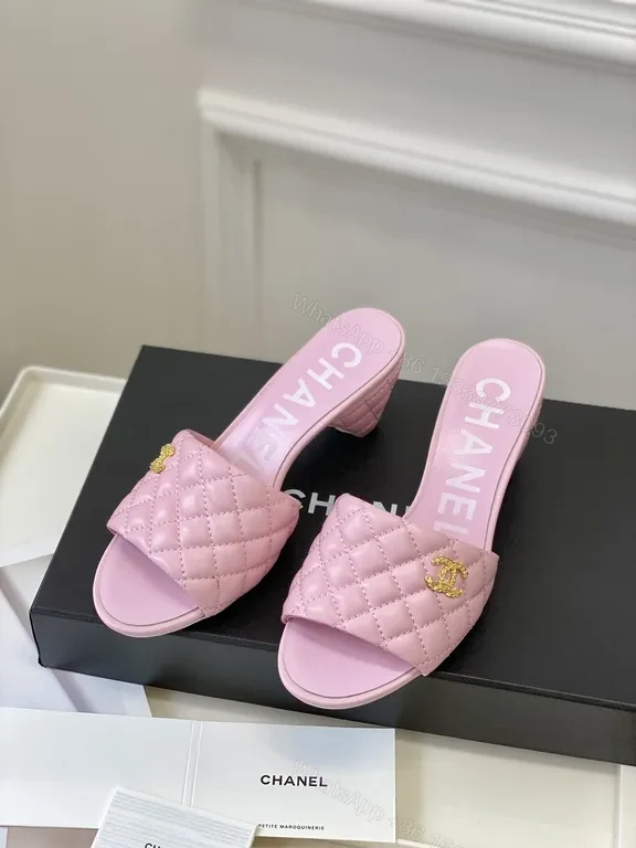 Pink Quilted Chanel-Inspired Slides â€“ Luxury Comfort Sandals — view 1