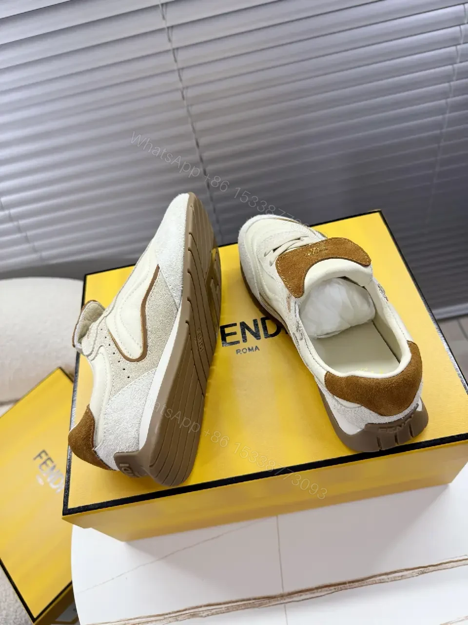 View 3 of White Leather Suede Casual Adjustable Velcro Fashion Sneaker
