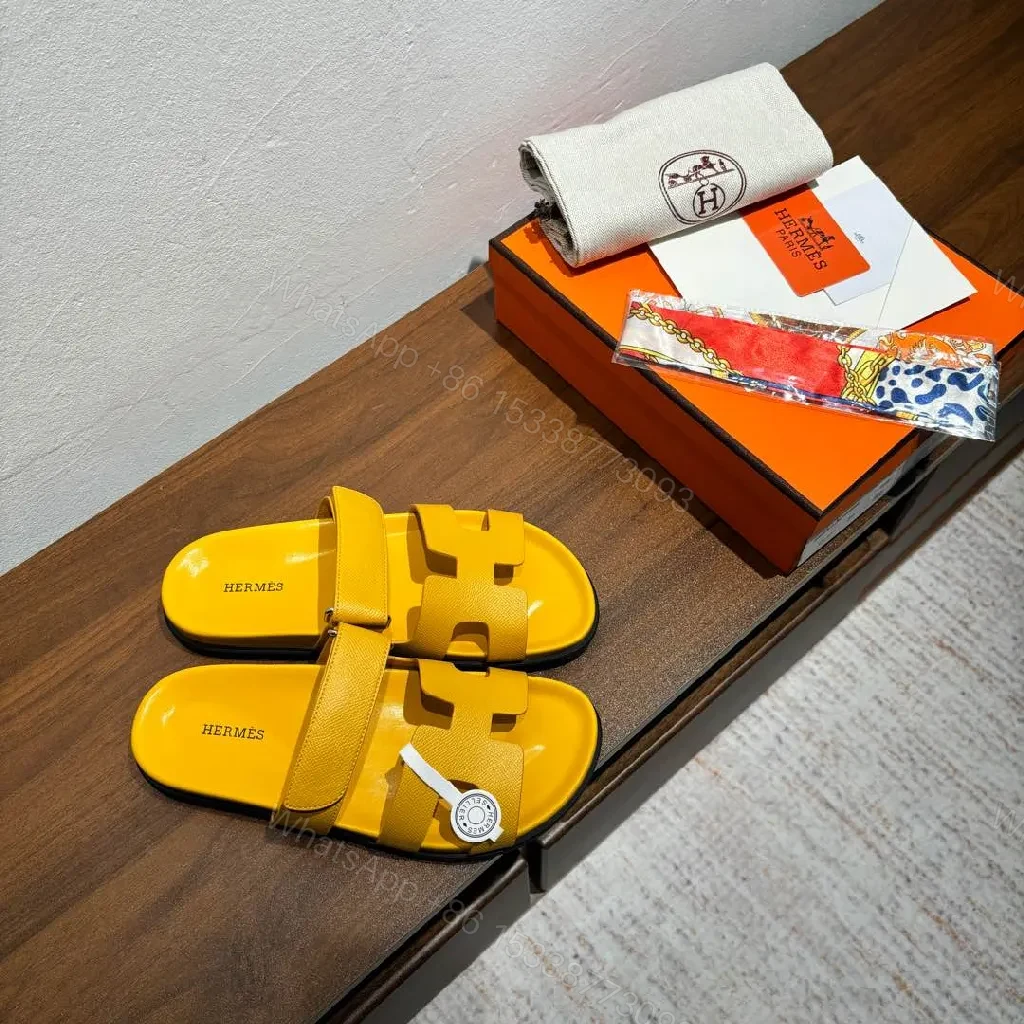 View 4 of Sunny Yellow Leather-Style Sandals with Signature Cutouts