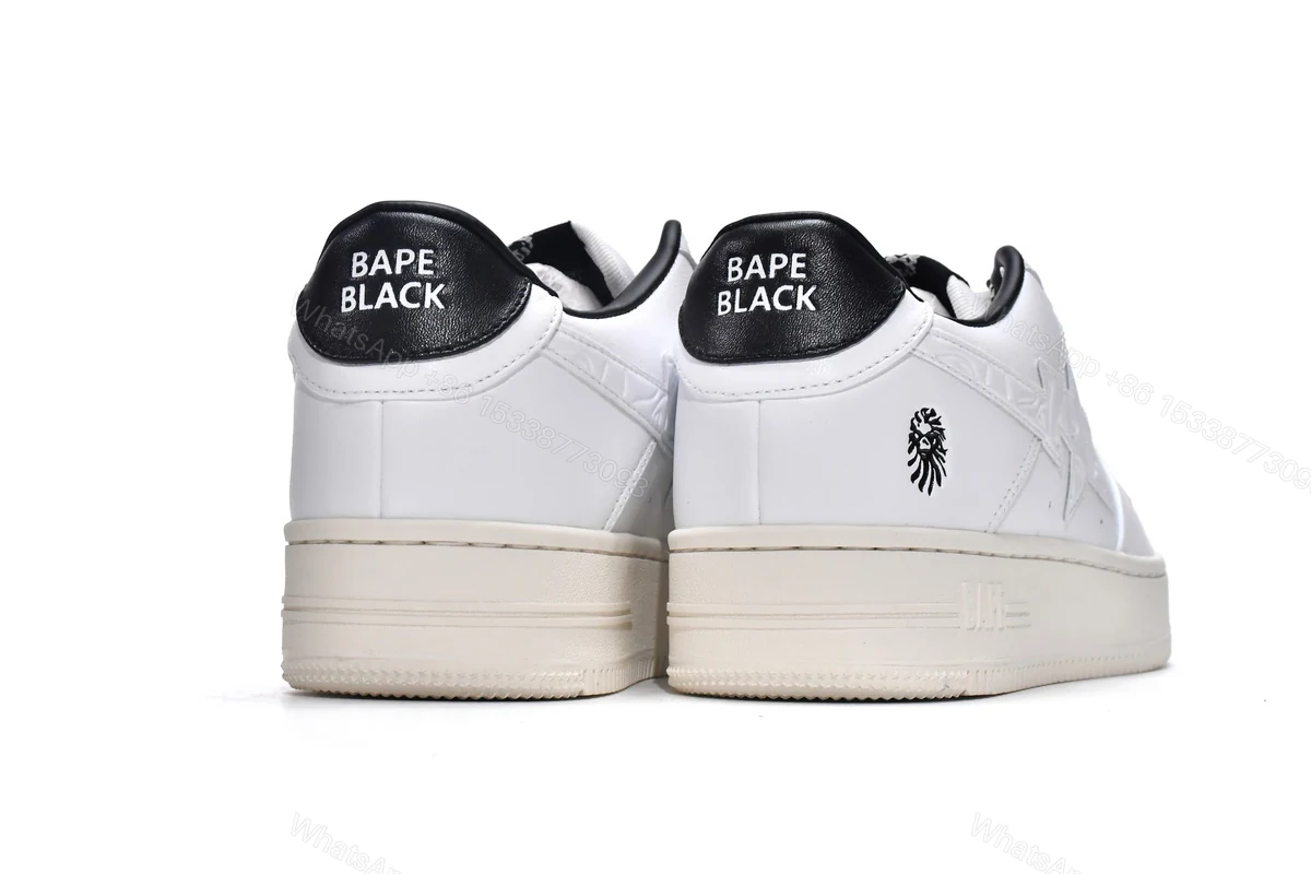 View 3 of Cheap Fake Bape Sta Low White Black 1H70-191-022(BapeSta)