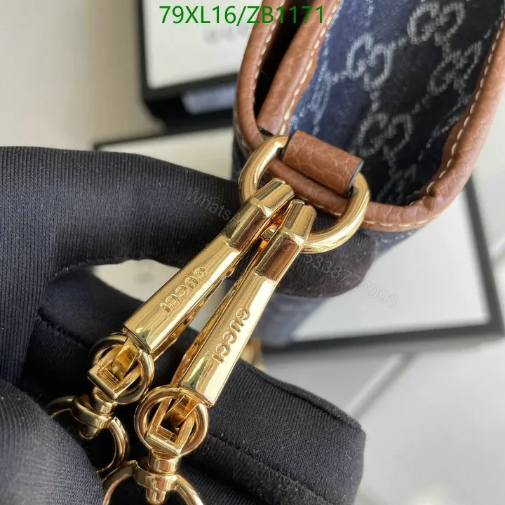 View 7 of Stylish Blue Denim Gucci Horsebit Shoulder Bag VL73QM – Limited Edition