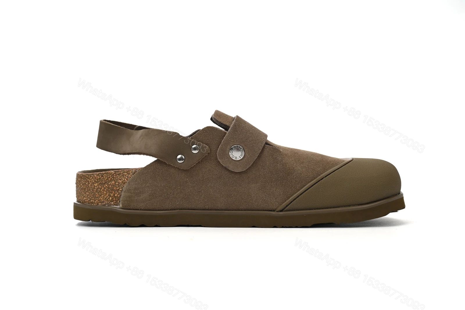 View 3 of Dior by Birkenstock Mule Tokio Khaki Nubuck Calfskin 3SA116ZSD_H620