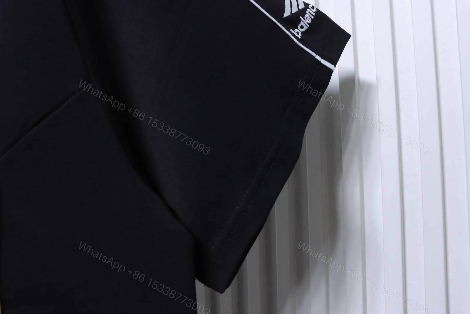 View 5 of Balenciaga Clothes BLCG Manchester United Embroidered White Stripe Paneled Short-Sleeve T-Shirt