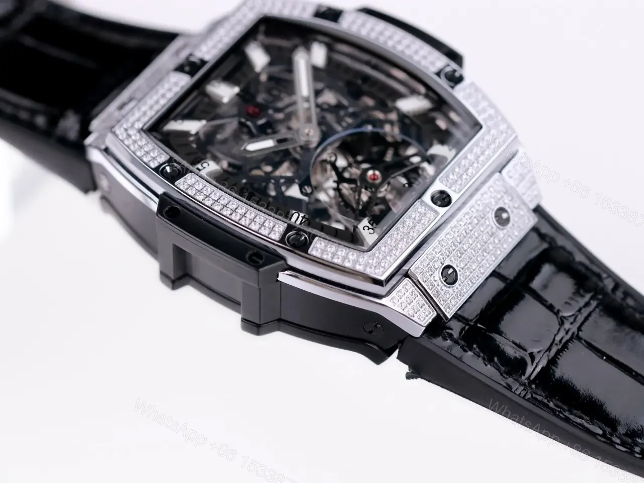 View 9 of Hublot Masterpiece Series 906 Tourbillon Watch Custom HUB 9006 Manual Wind Movement 18K Rose Gold/Platinum Plated Stainless Steel Case