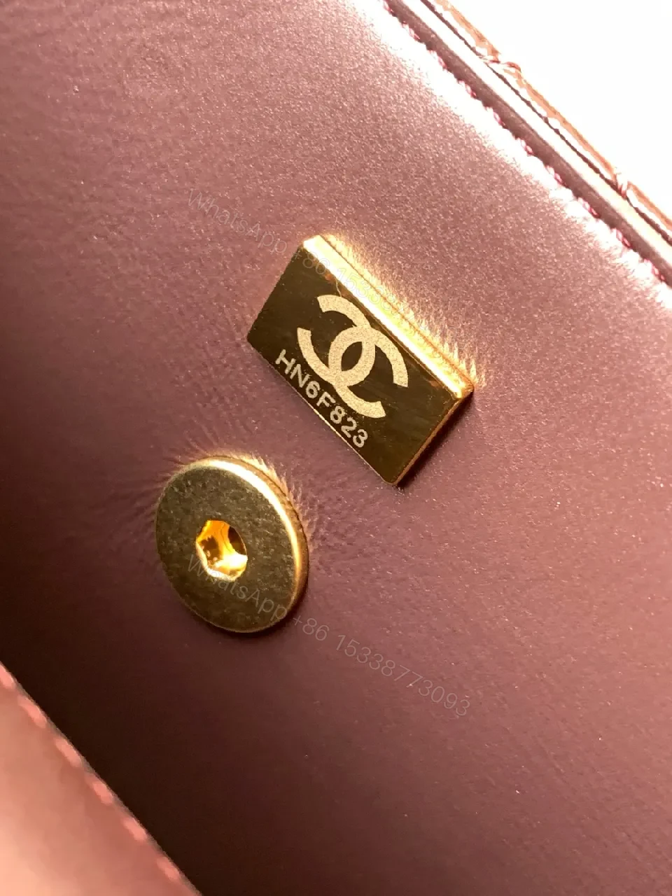 View 2 of Glam Quilted Burgundy Leather Shoulder Bag, Compact Luxury