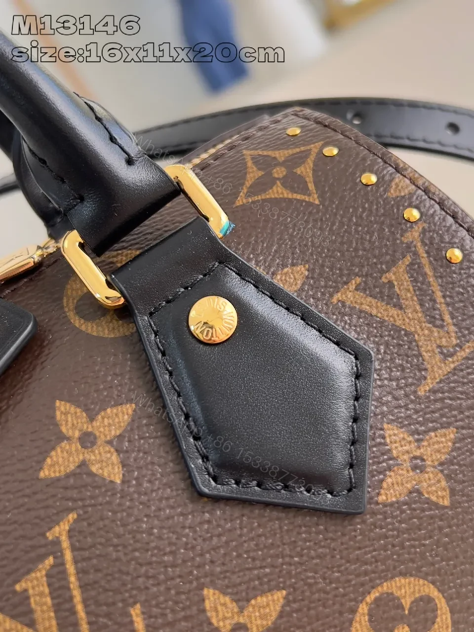 View 2 of Lux Monogram Satchel: Structured Leather-Trim Carryall