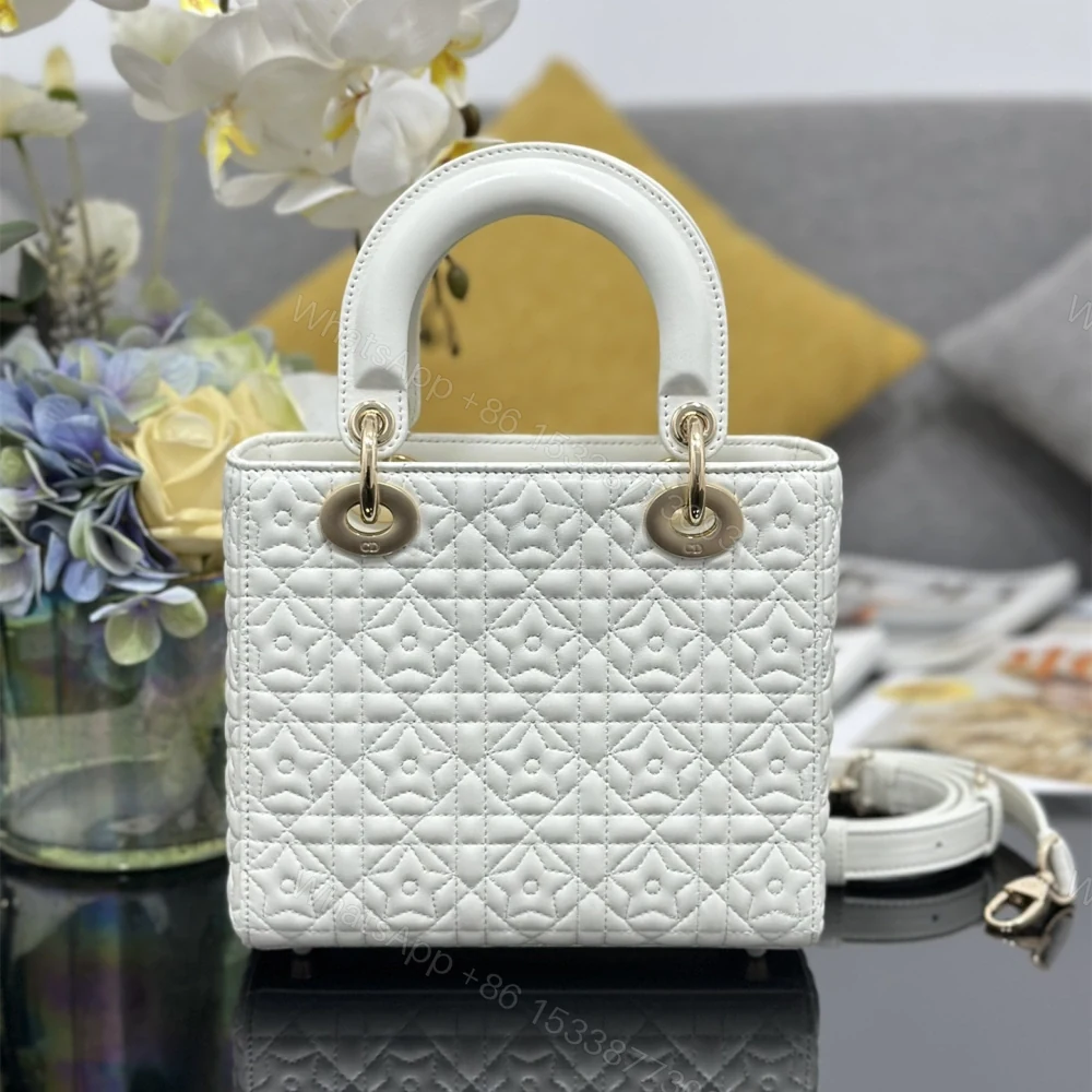 View 2 of 高仿Dior*Lady系列M053M030小羊皮手袋幸運星白色小號免檢版