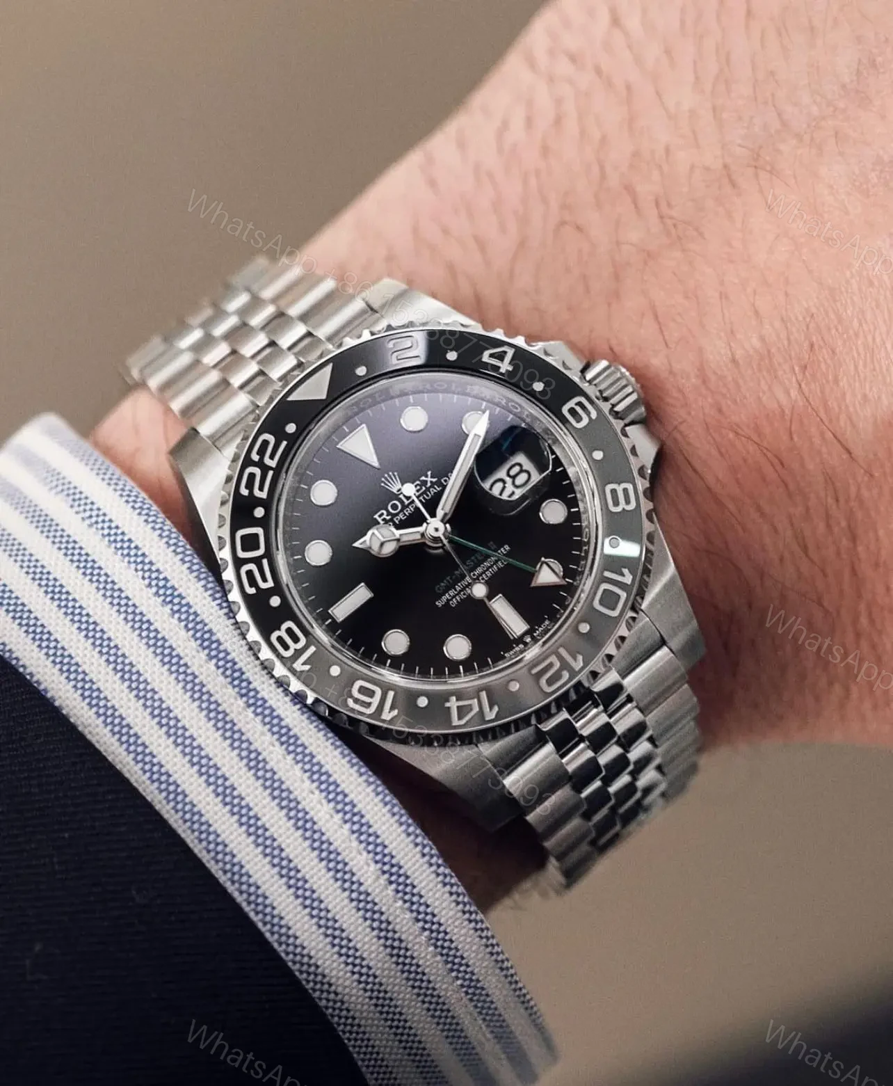 View 3 of Rolex GMT II Silver For Men 7AA