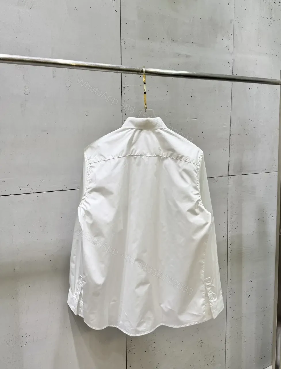 View 10 of White Cotton Shirt with DIOR Pocket Minimal Logo Front Shirt