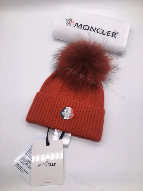 View 8 of Chic Knit Beanie: Luxe Pom + Moncler Badge, Warmth