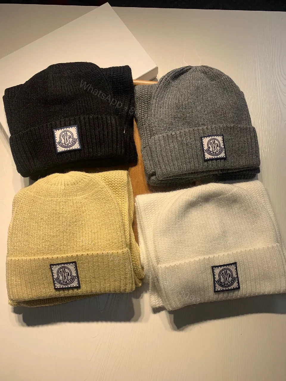 View 5 of Cozy Black Knit Beanie & Scarf Set — Warm, Luxurious Twist