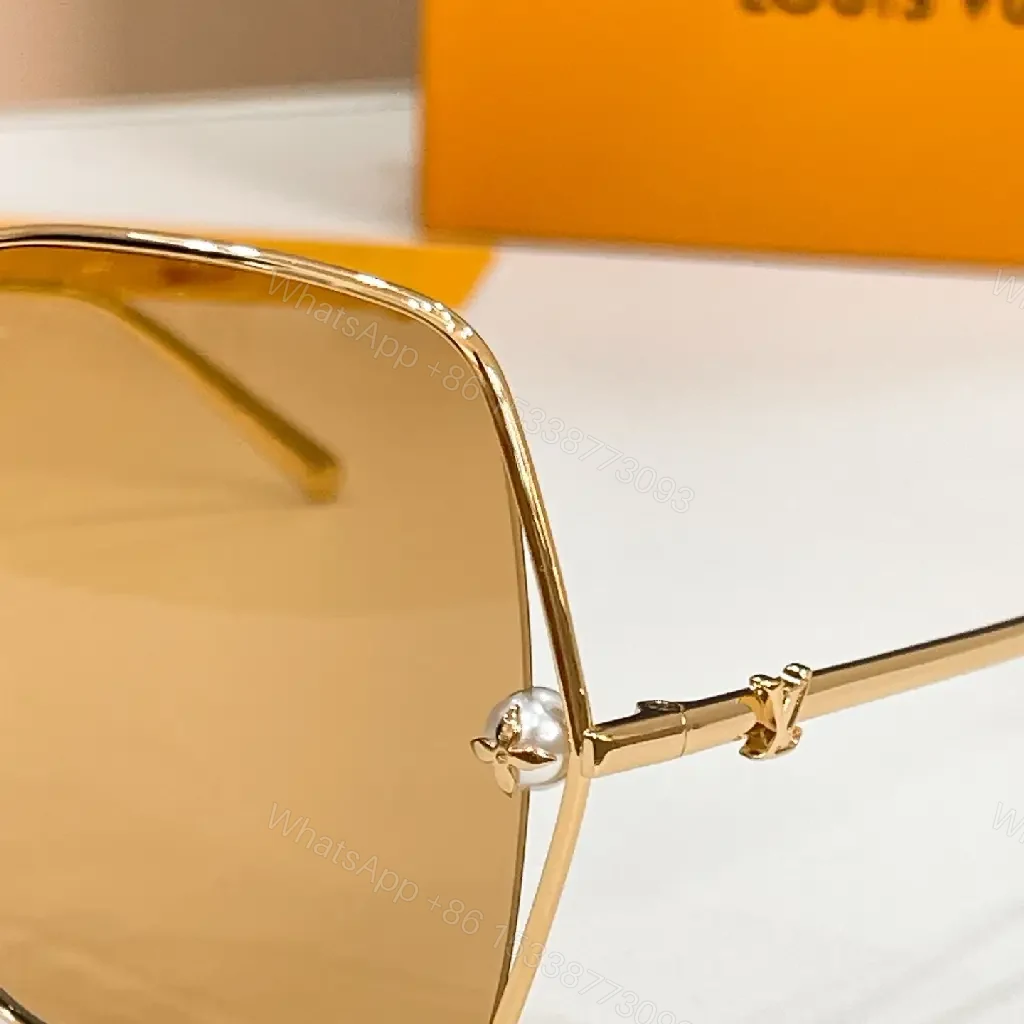 View 3 of Gold-Tone Monogram Sunglasses: Square Oversized Luxe Eyewear