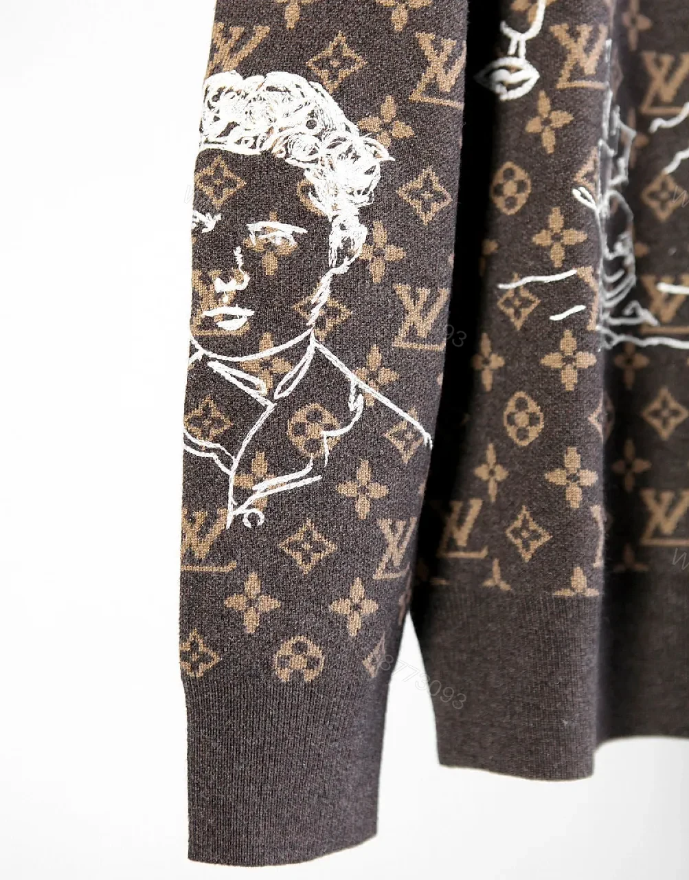 View 8 of Lux Charcoal Knit: Monogram + Hand-Drawn Graphics Knitwear