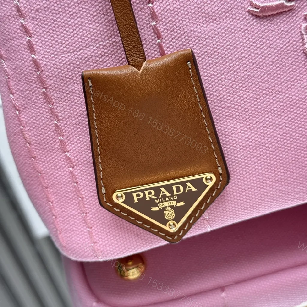 View 6 of Chic Pink Canvas Mini Bag with Textured Finish and Hardware