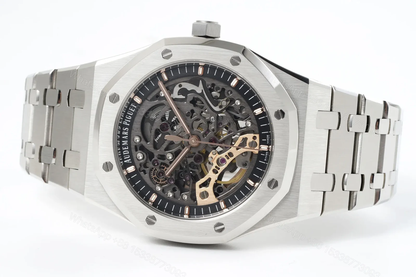 View 5 of JH Factory Audemars Piguet Royal Oak Offshore 15407ST.OO.1220ST.01 Men’s Mechanical Watch – Silver with Skeleton Dial, 41mm Case, Calibre 3132 Movement