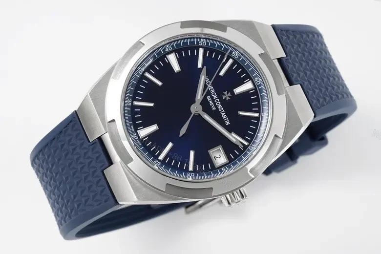 View 4 of GS Factory Vacheron Constantin Overseas 4500V Series Steel Watch – Blue Dial, 41mm Stainless Steel Case, Rubber Strap, Automatic Cal.5100 Movement, 60-Hour Power Reserve, Geneva Seal Certified
