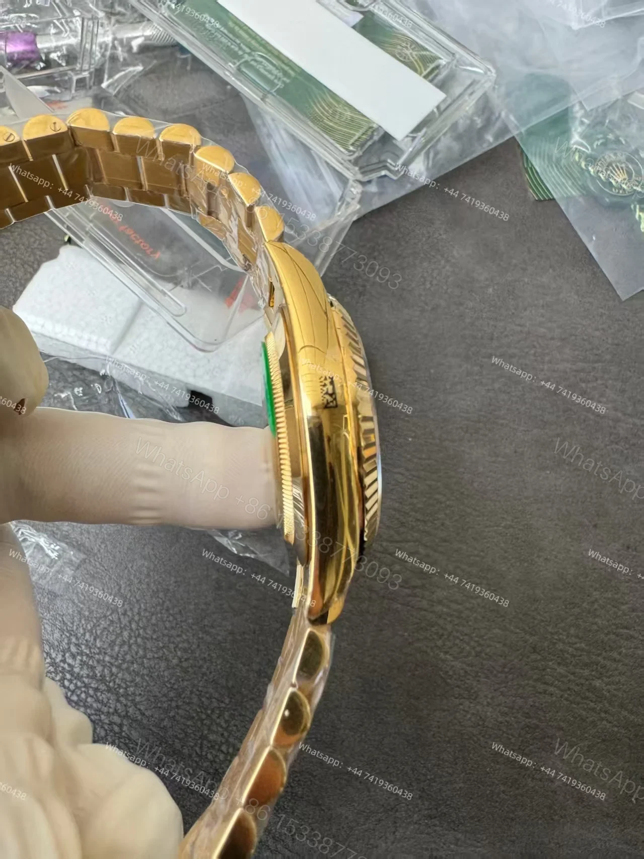 View 6 of Rolex Day-Date M228238-0003 1:1 Replica Gold Dial 40MM 3255 Movement Presidential Bracelet Super Clone Watch
