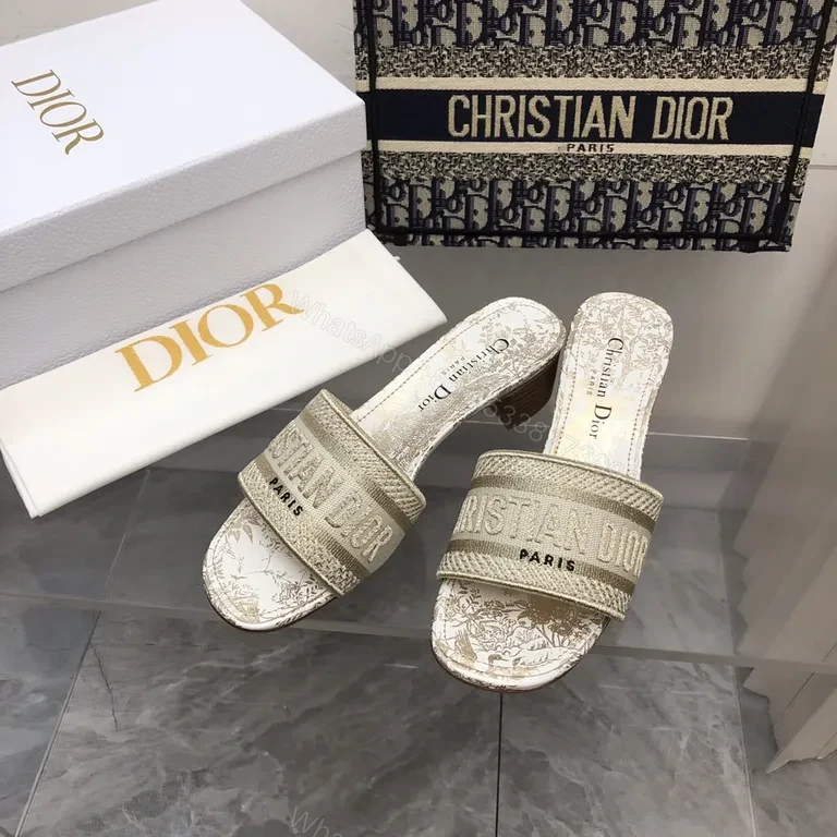 View 8 of Shimmer Straps Dior-Infused Slide Sandals - All-Day Luxury