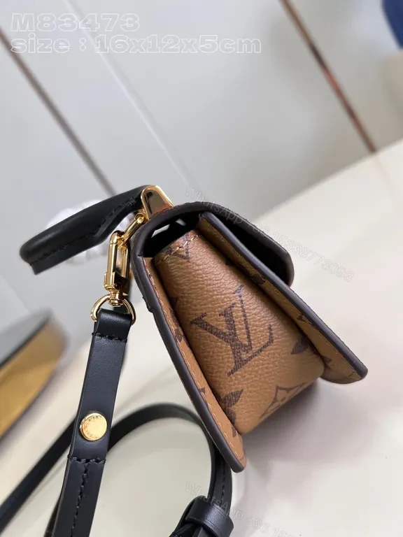 View 4 of Compact Monogram Luxe Handbag: Dual-Tone Gold Lock