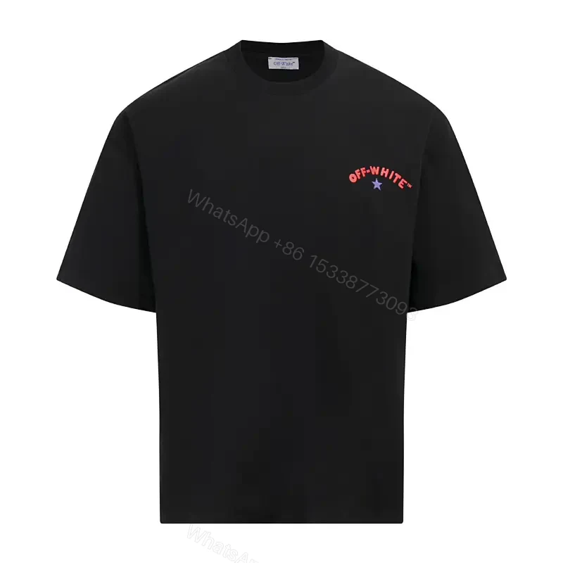 Off-White Tee + Cotton Jersey + Modern Minimal + Subtle Chest Logo + T-Shirt — view 1