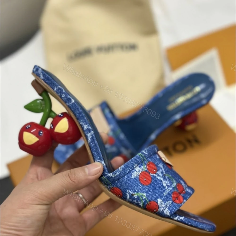 View 3 of LOUIS VUITTON X TAKASHI MURAKAMI LILY MULE DENIM BLUE 1AHLTF